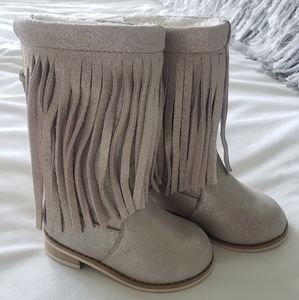 Joyfolie baby/toddler metallic fringe boots